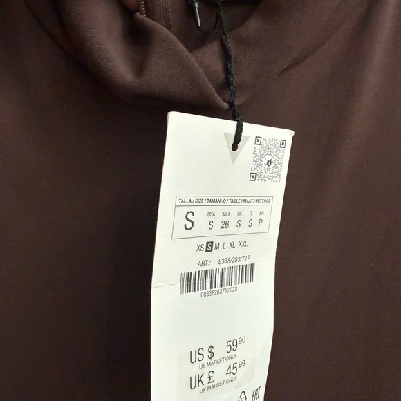 Zara Chocolate FAUX SUEDE PLAYSUIT DRESS NWT - Picture 7 of 8